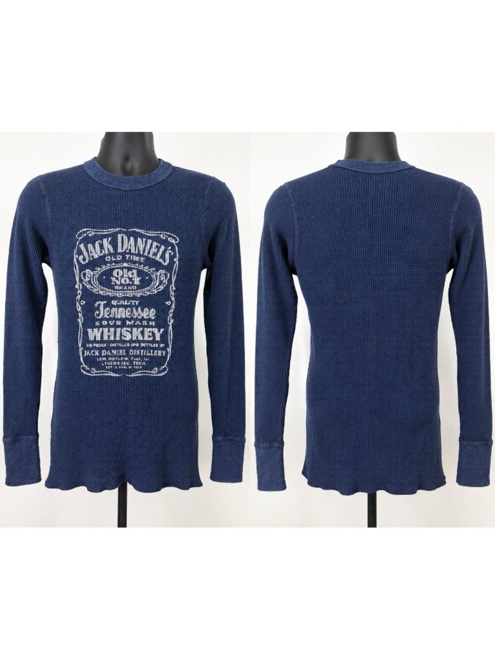 Vintage Jack Daniel’s Old No. 7 Thermal Waffle Knit Long Sleeve Shirt USA 80s